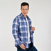 Camisa Yale Para Caballero Manga Larga Regular Fit 4670 Azul