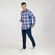 Camisa Yale Para Caballero Manga Larga Regular Fit 4670 Azul