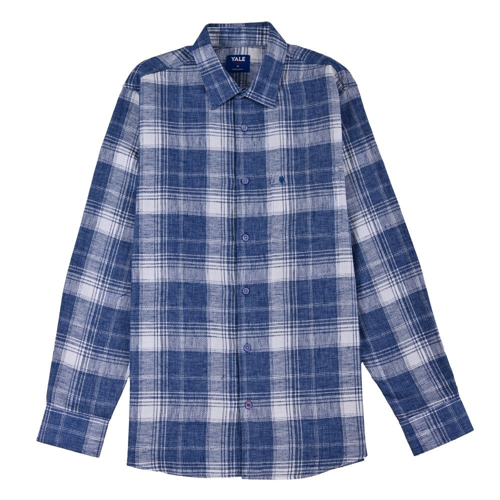 Camisa Yale Para Caballero Manga Larga Regular Fit 4670 Azul