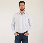 Camisa de vestir Yale Regular Fit Manga larga 7781 Azul