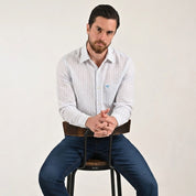 Camisa de vestir Yale Regular Fit Manga larga 7781 Azul