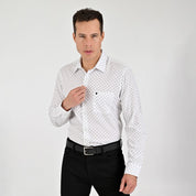Camisa Yale Para Caballero Manga Larga Regular Fit 8074 Blanco