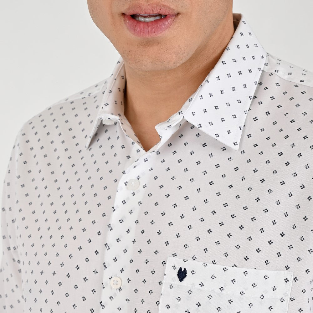 Camisa Yale Para Caballero Manga Larga Regular Fit 8074 Blanco