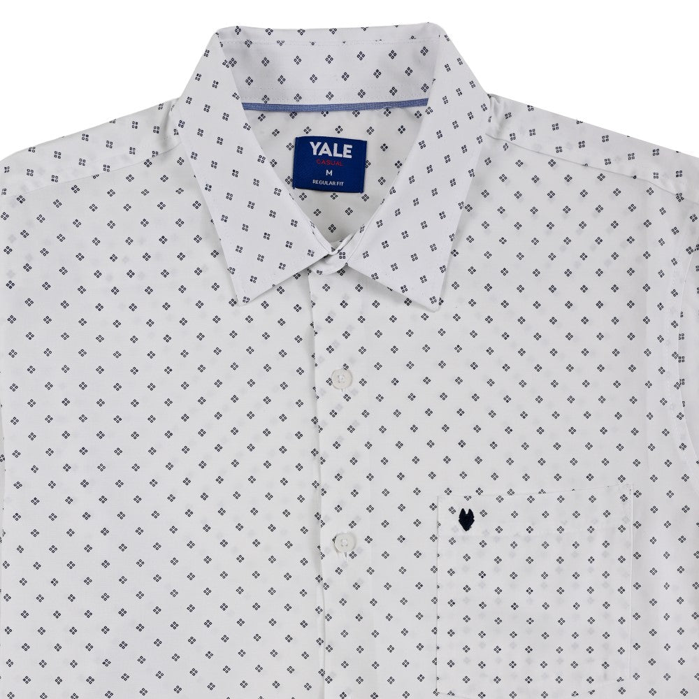 Camisa Yale Para Caballero Manga Larga Regular Fit 8074 Blanco