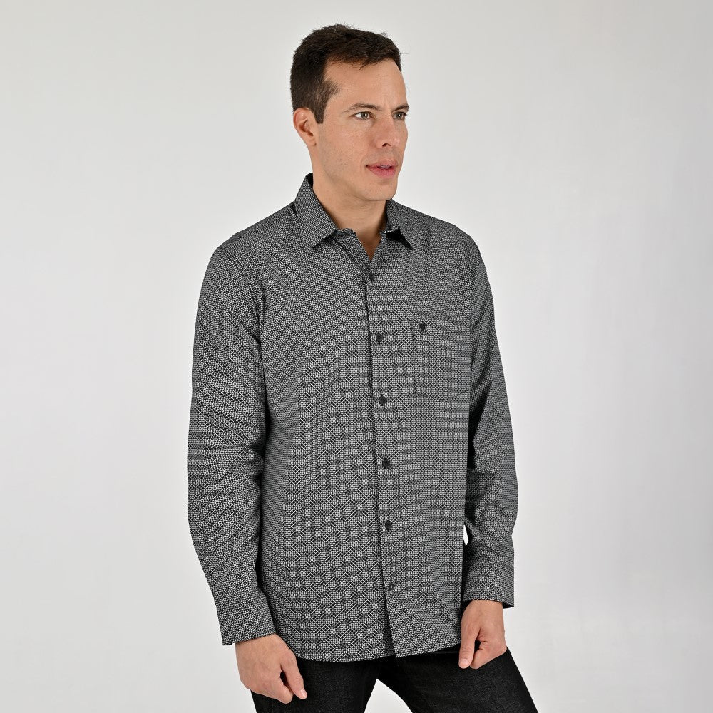 Camisa Yale Para Caballero Manga Larga Regular Fit 8083 Negro