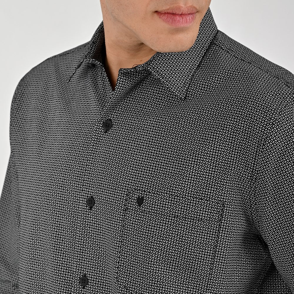 Camisa Yale Para Caballero Manga Larga Regular Fit 8083 Negro