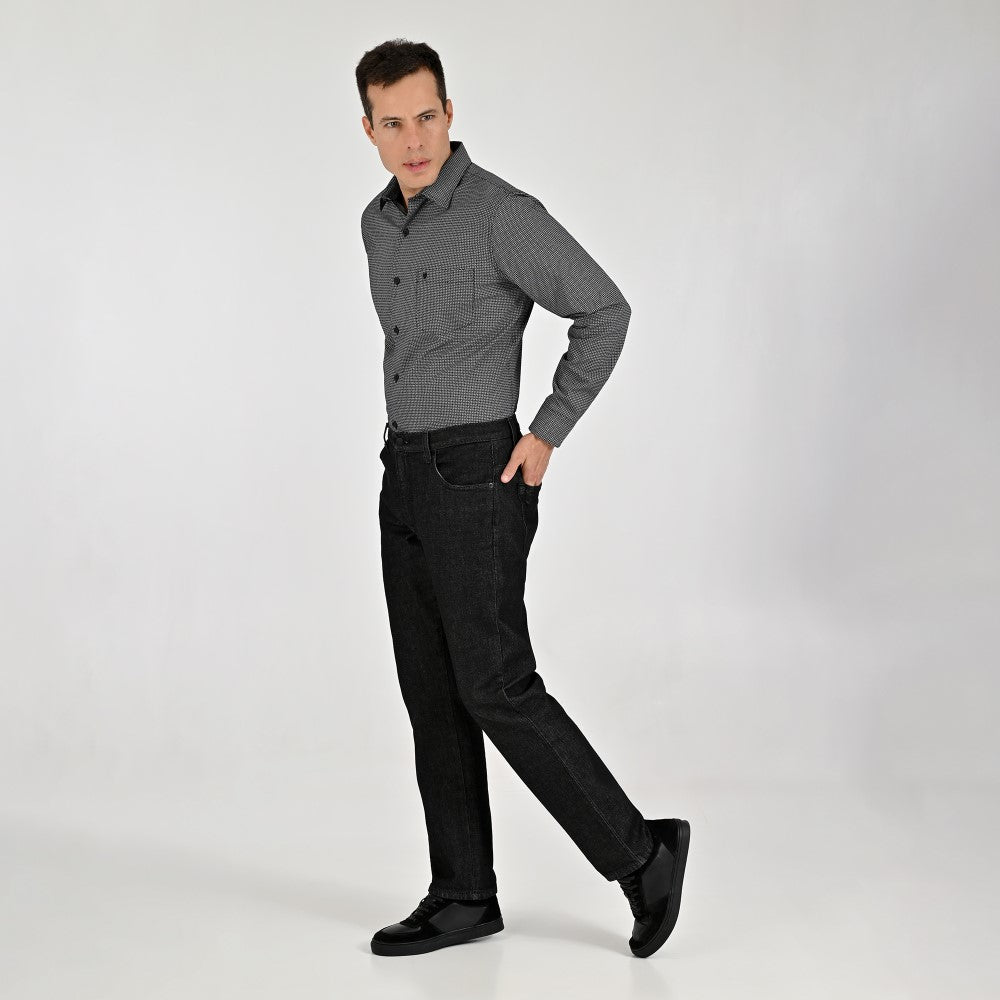 Camisa Yale Para Caballero Manga Larga Regular Fit 8083 Negro