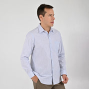 Camisa Yale Para Caballero Manga Larga Regular Fit 8198 Azul