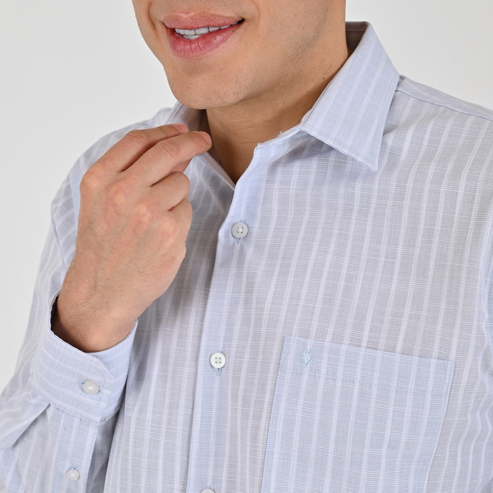 Camisa Yale Para Caballero Manga Larga Regular Fit 8198 Azul