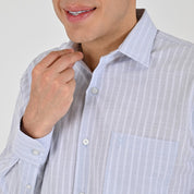 Camisa Yale Para Caballero Manga Larga Regular Fit 8198 Azul