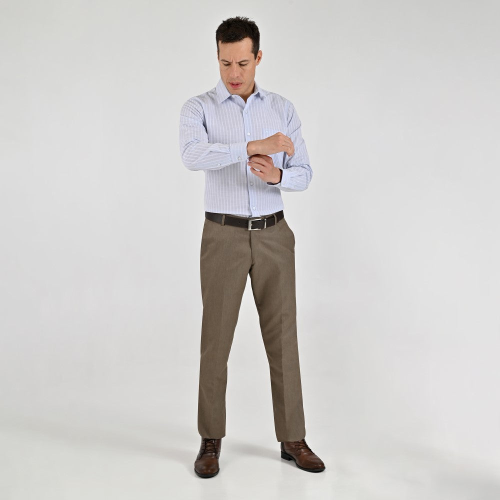 Camisa Yale Para Caballero Manga Larga Regular Fit 8198 Azul