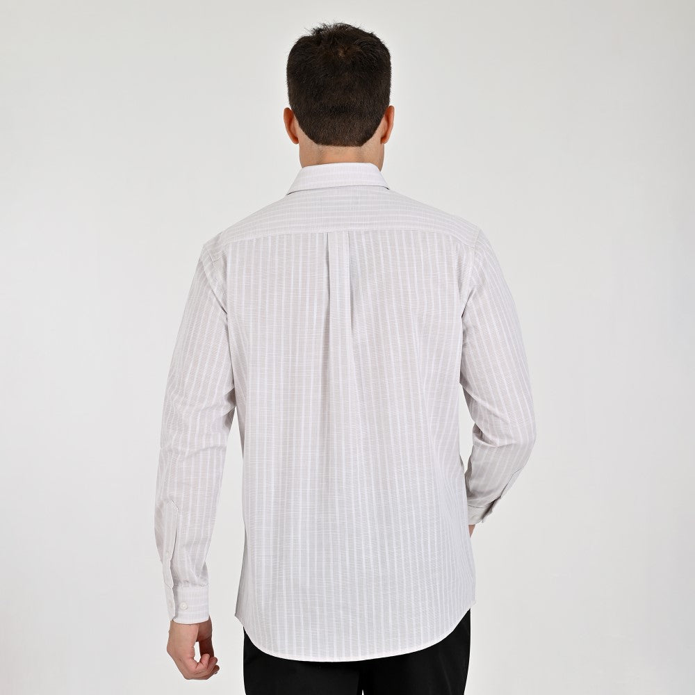 Camisa Yale Para Caballero Manga Larga Regular Fit 8198 Beige