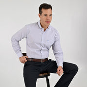 Camisa Yale Para Caballero Manga Larga Regular Fit 8043 Blanco
