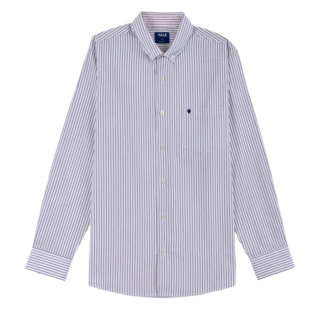 Camisa Yale Para Caballero Manga Larga Regular Fit 8043 Blanco