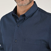Camisa Yale Para Caballero Manga Larga Regular Fit 8079 Azul Marino