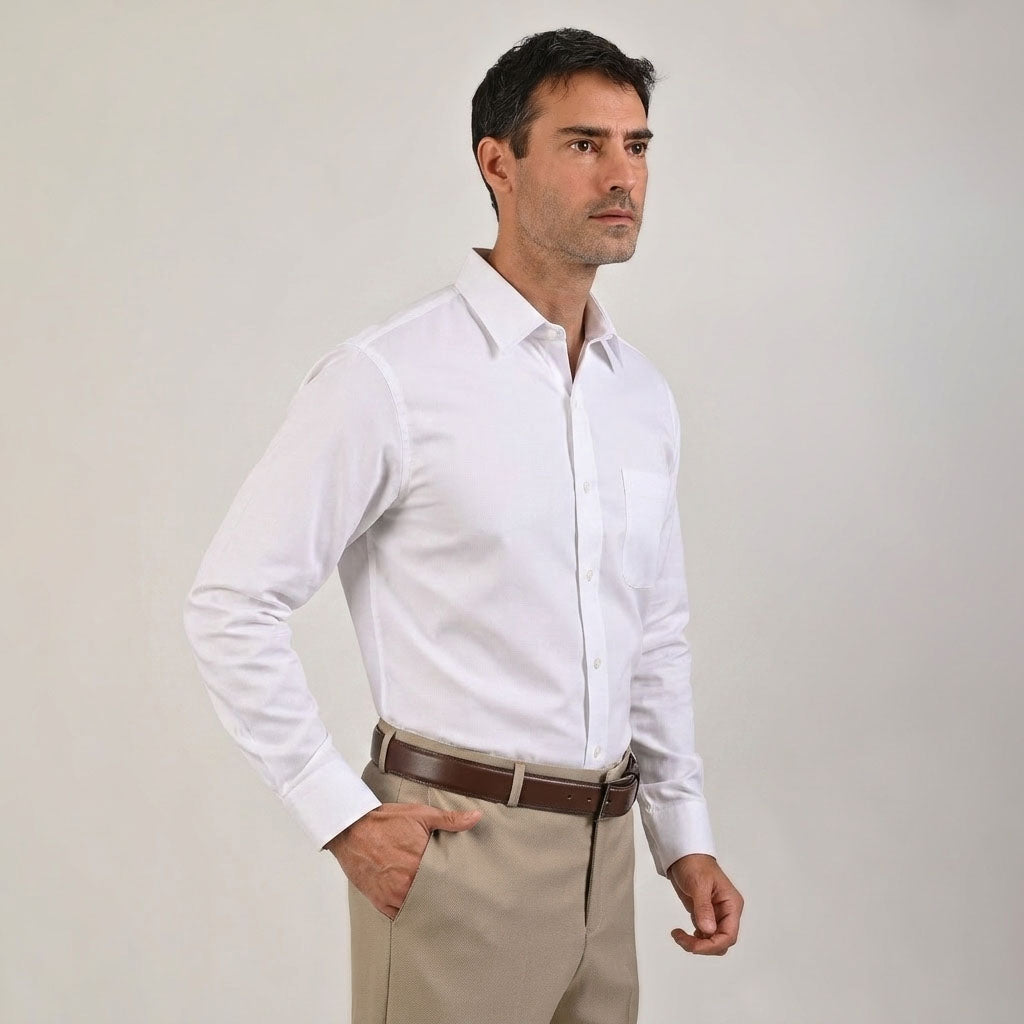 Camisa de vestir Yale Regular Fit Manga larga 3541 Blanco