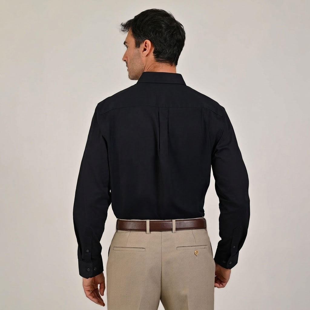 Camisa Yale Manga Larga Regular Fit 3541 Negro