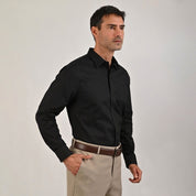 Camisa Yale Manga Larga Regular Fit 3541 Negro