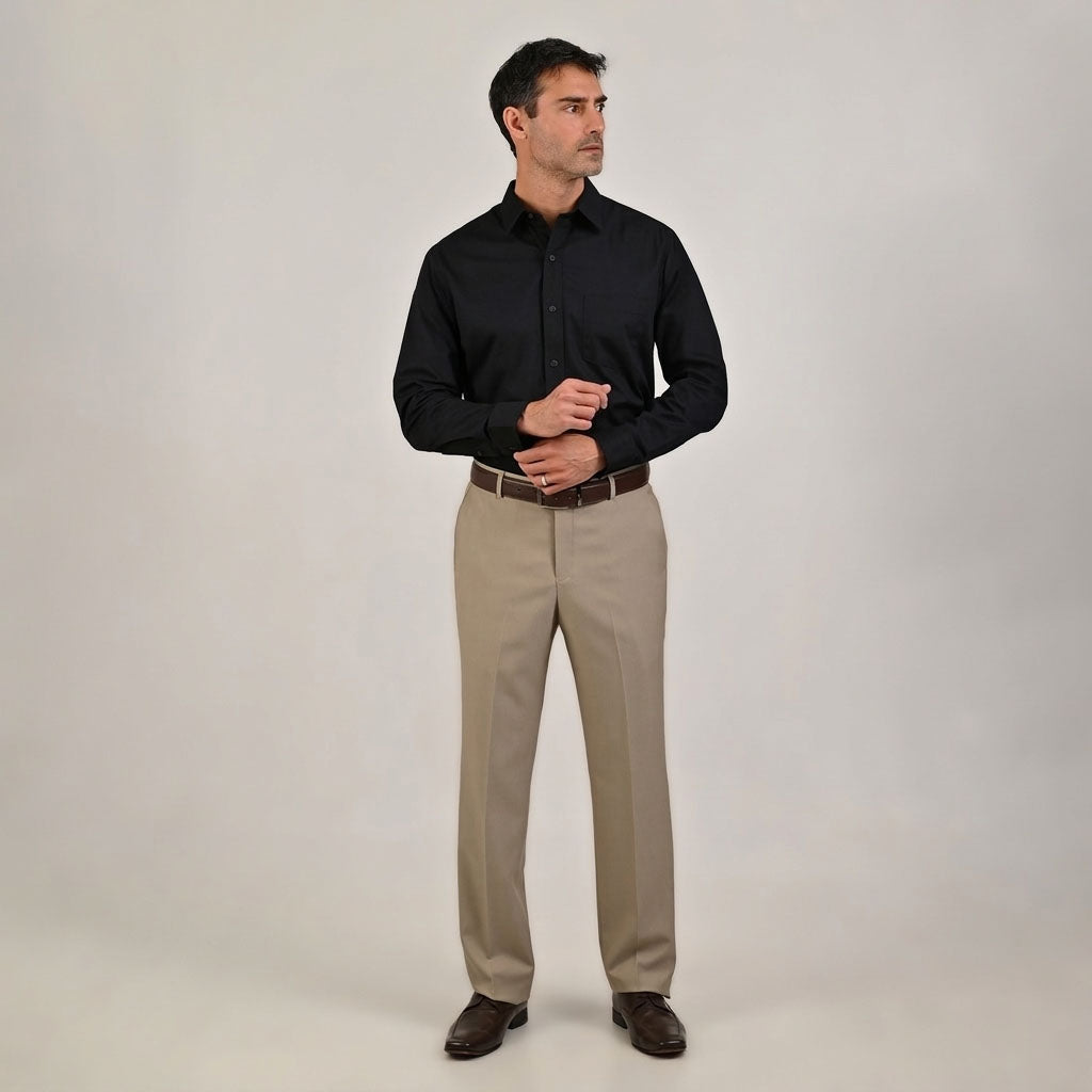 Camisa de vestir Yale Regular Fit Manga larga 3541 Negro