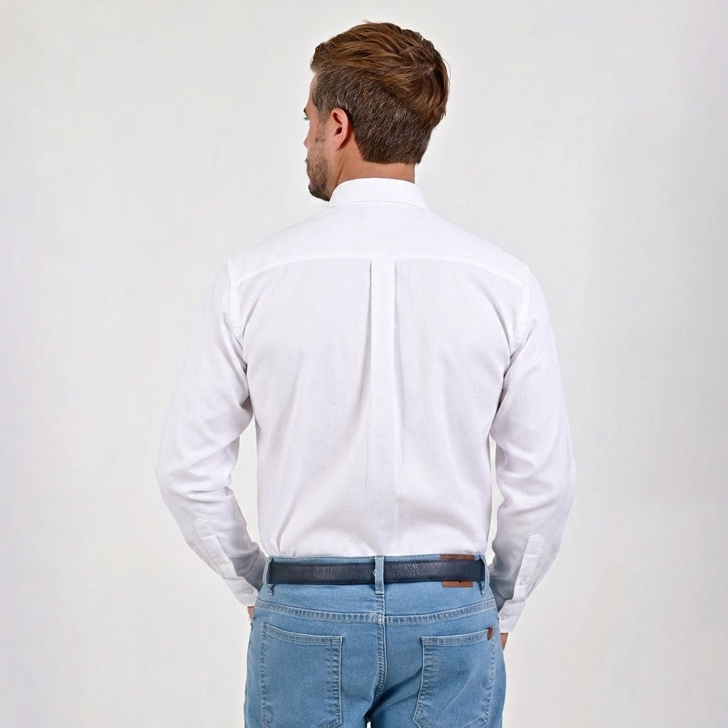 Camisa Yale Manga Larga Regular Fit 7298 Blanco