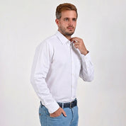 Camisa Yale Manga Larga Regular Fit 7298 Blanco