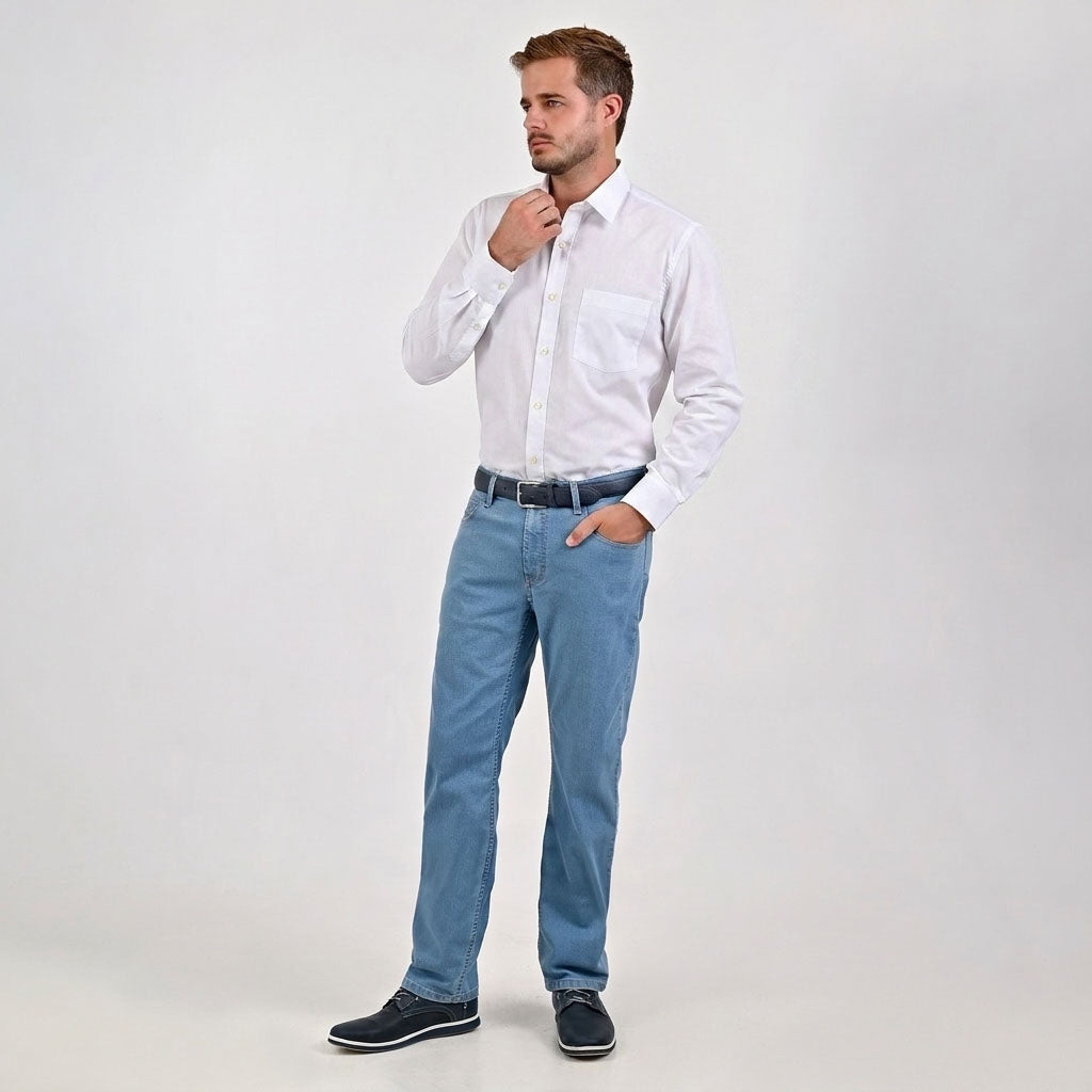 Camisa Yale Manga Larga Regular Fit 7298 Blanco