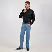 Camisa de vestir Yale Regular Fit Manga larga 7298 Negro