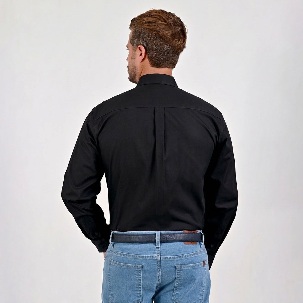 Camisa de vestir Yale Regular Fit Manga larga 7298 Negro