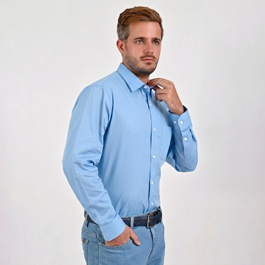 Camisa de vestir Yale Regular Fit Manga larga 7298 Azul