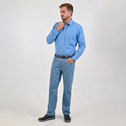 Camisa de vestir Yale Regular Fit Manga larga 7298 Azul