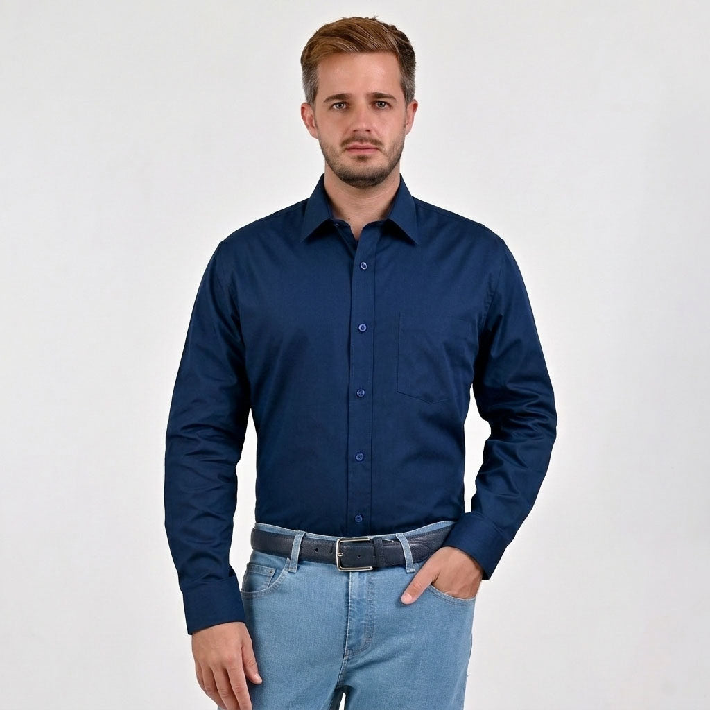 Camisa de vestir Yale Regular Fit Manga larga 7298 Azul