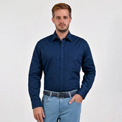 Camisa de vestir Yale Regular Fit Manga larga 7298 Azul