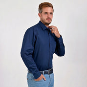 Camisa de vestir Yale Regular Fit Manga larga 7298 Azul
