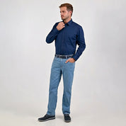 Camisa de vestir Yale Regular Fit Manga larga 7298 Azul