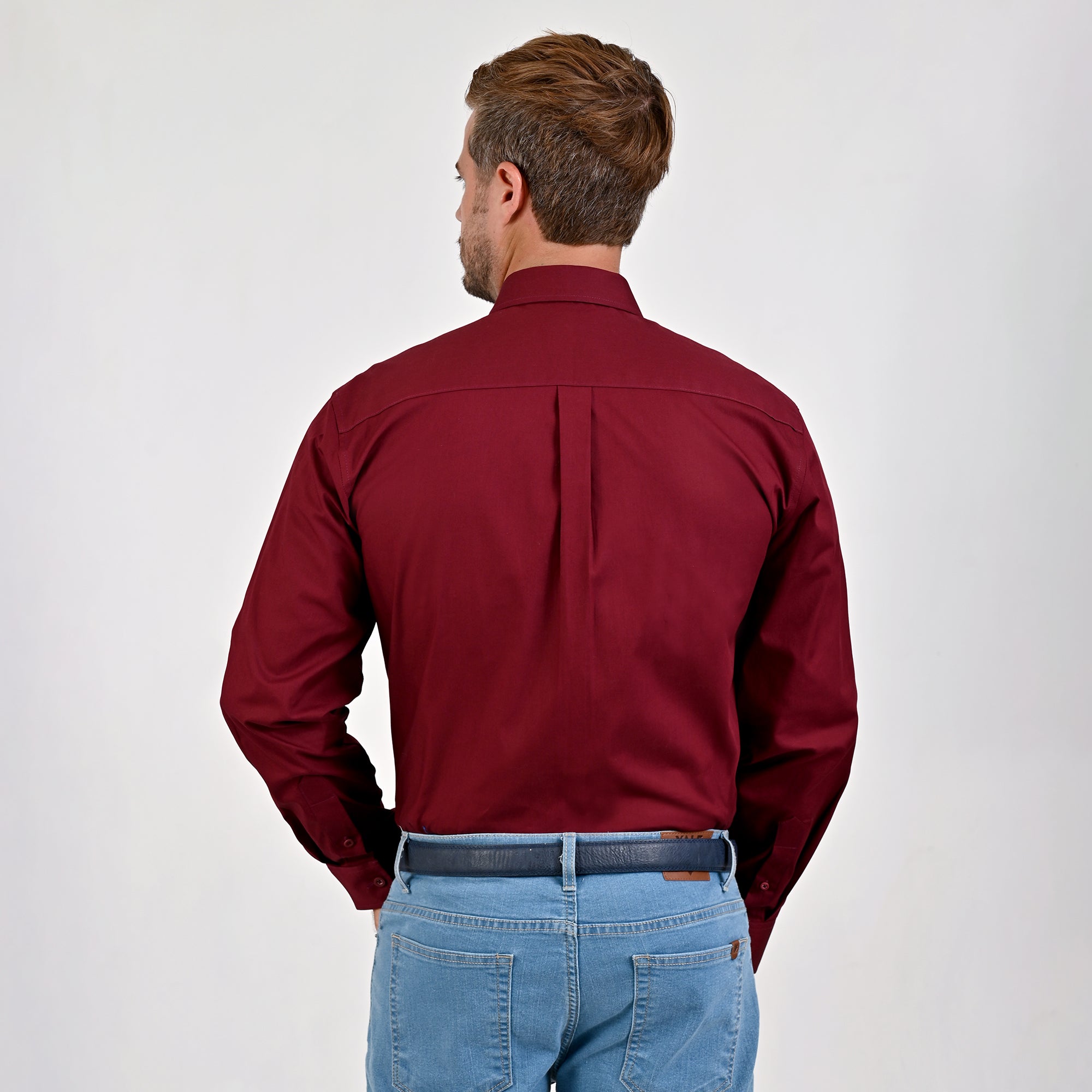 Camisa de vestir Yale Regular Fit Manga larga 7298 Vino
