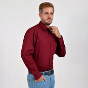 Camisa de vestir Yale Regular Fit Manga larga 7298 Vino