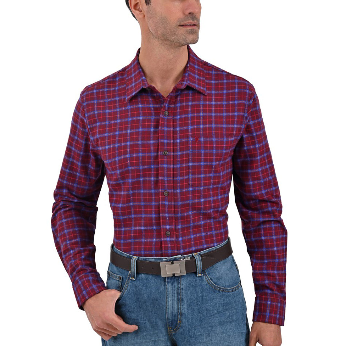 Camisa Yale Manga Larga Regular Fit 2605 Vino