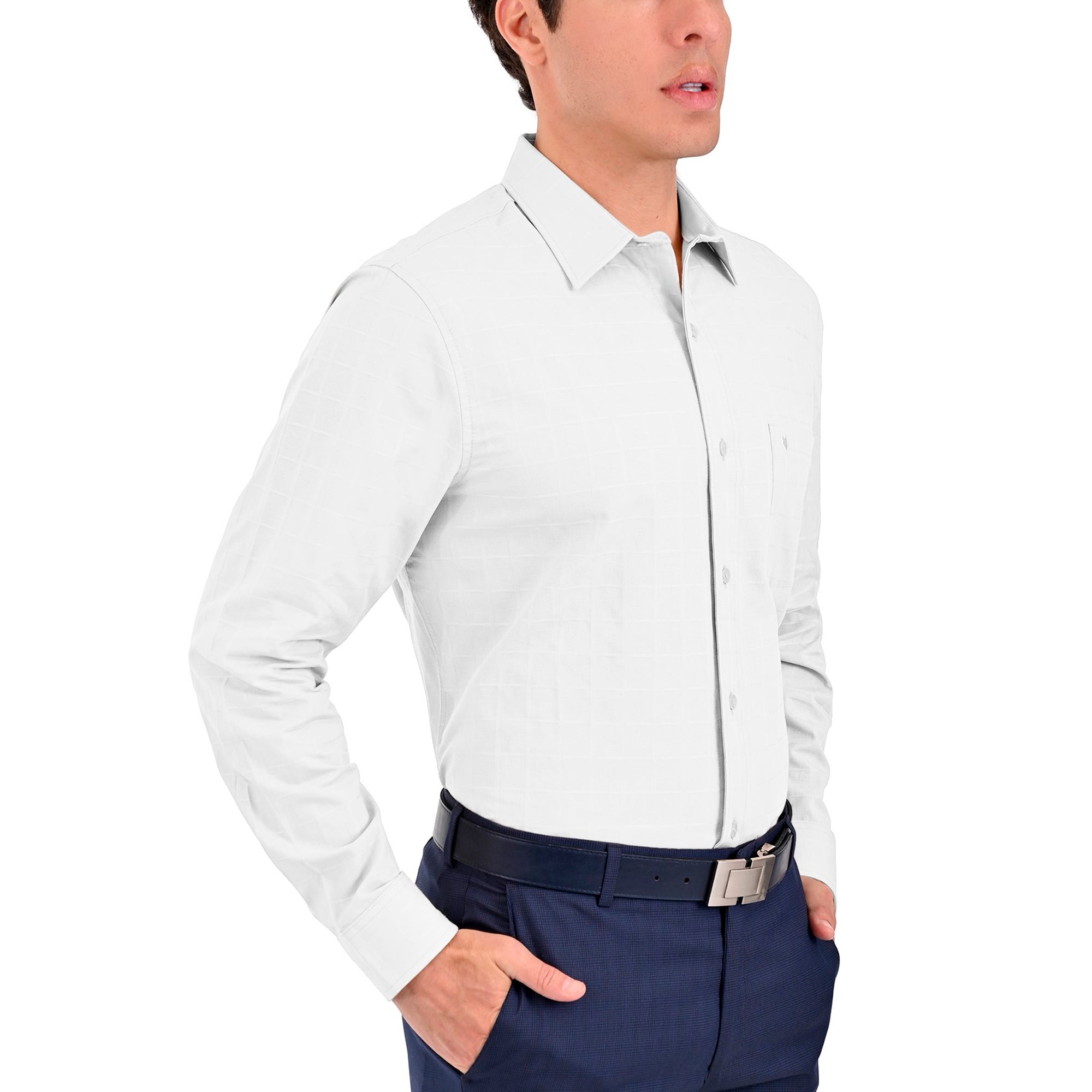 Camisa Yale Manga Larga Regular Fit 3873 Blanca