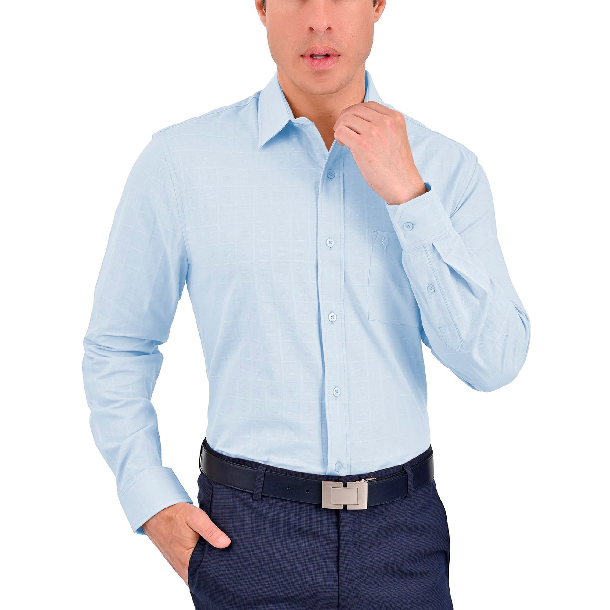 Camisa Yale Manga Larga Regular Fit 3873 Azul Cielo