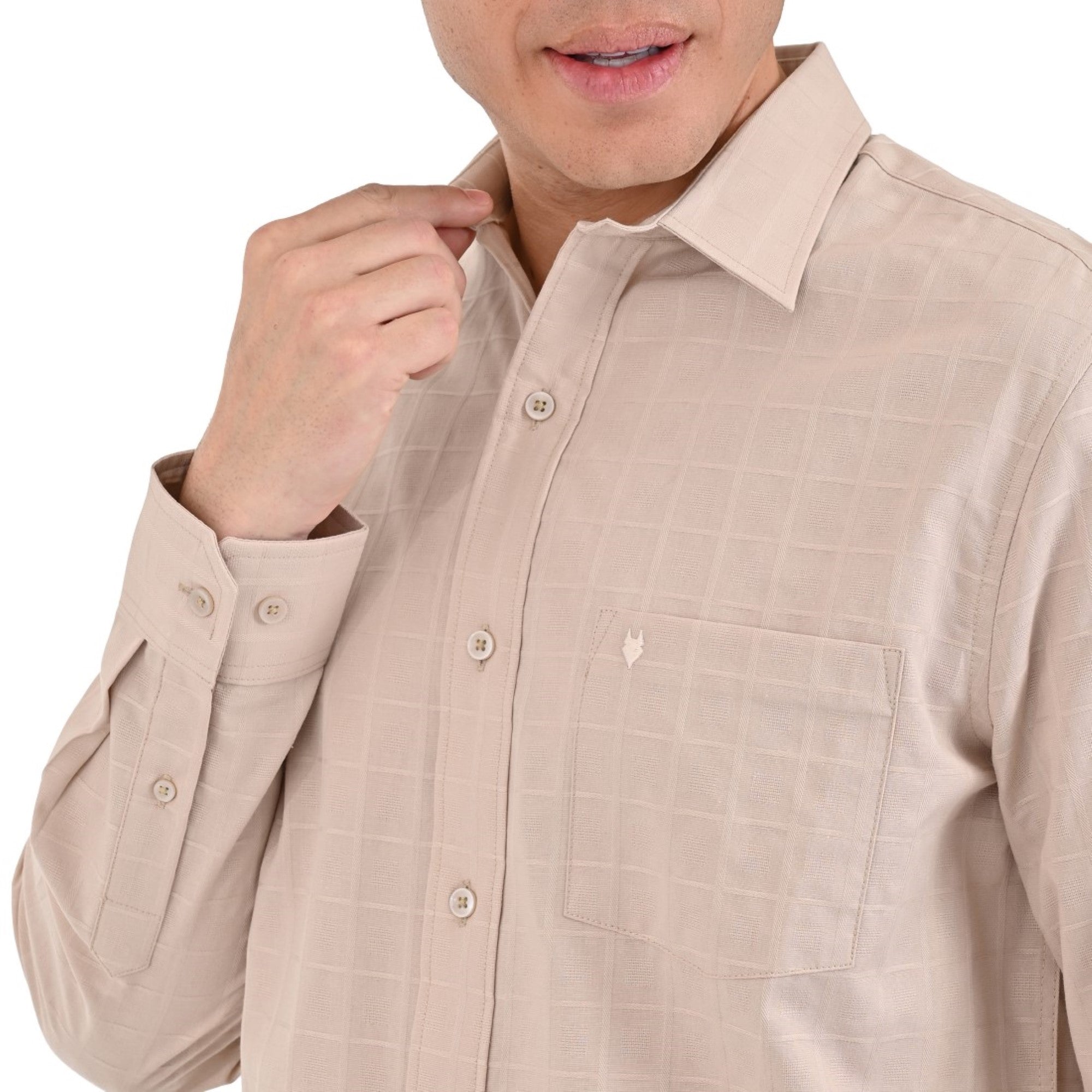Camisa Yale Manga Larga Regular Fit 3873 Beige