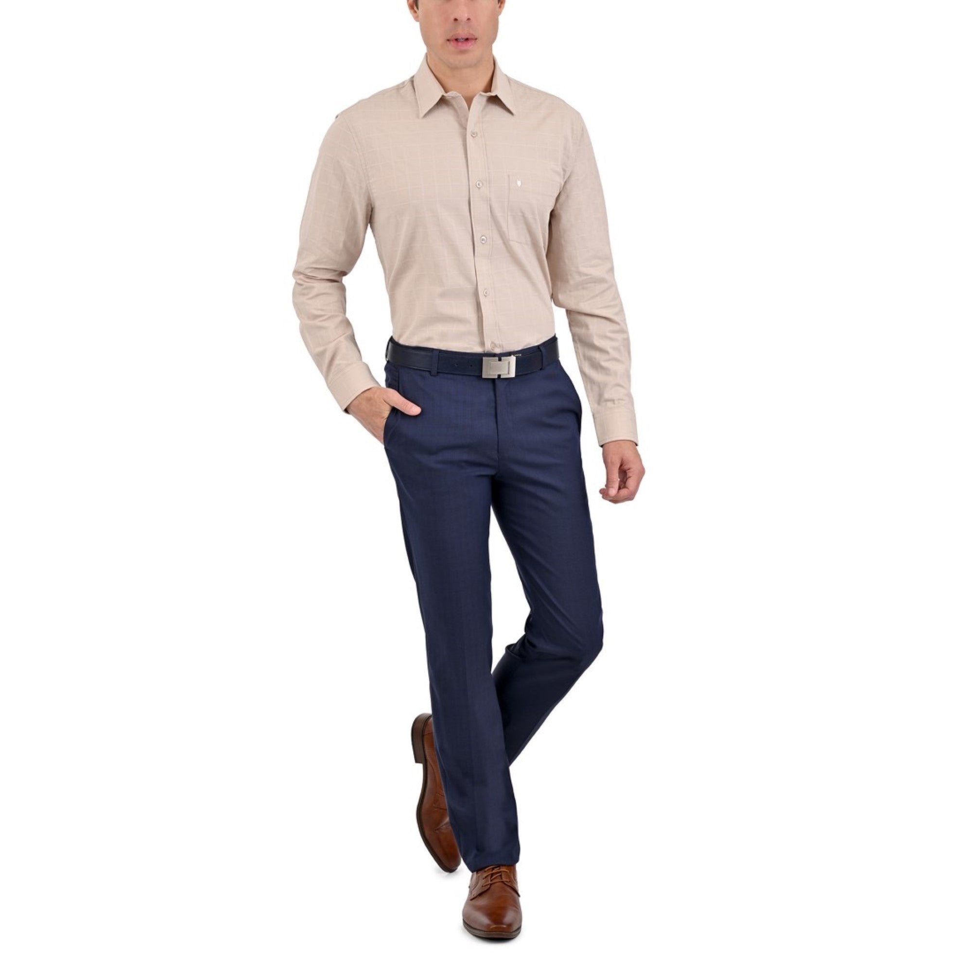 Camisa Yale Manga Larga Regular Fit 3873 Beige