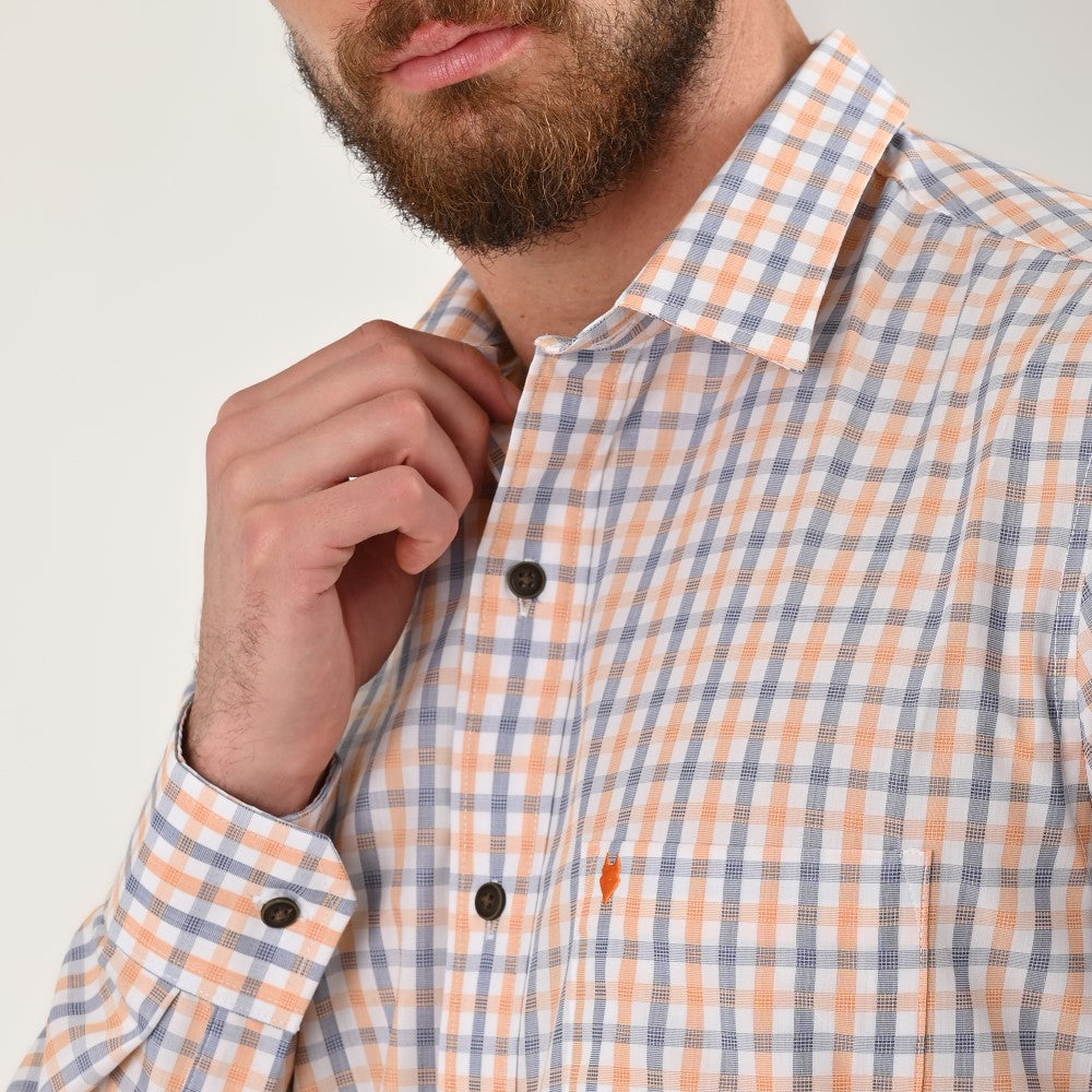 Camisa de vestir Yale Regular Fit Manga larga 7773 Naranja