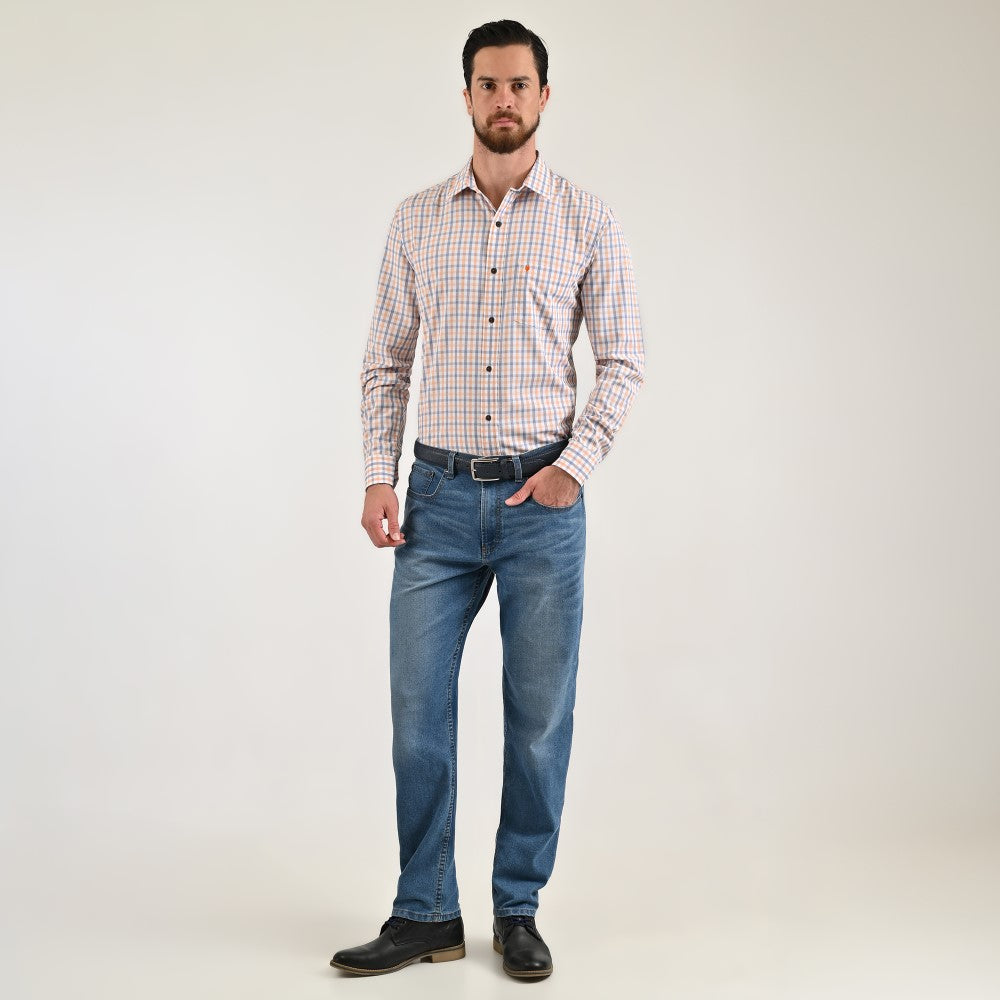 Camisa de vestir Yale Regular Fit Manga larga 7773 Naranja