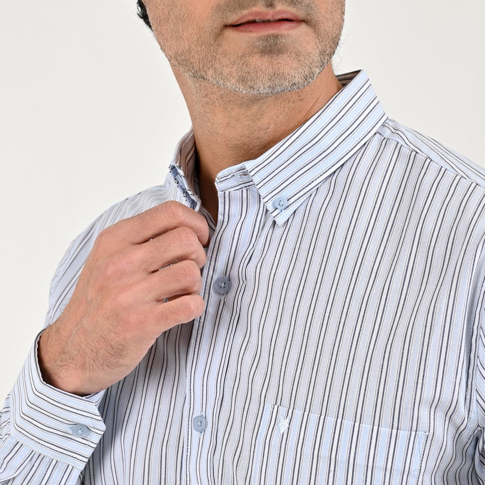 Camisa Yale Manga Larga Regular Fit 2263 Azul Cielo