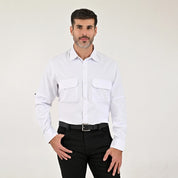Camisa Pesquera Para Caballero Manga Larga Regular Fit 5536 Blanco