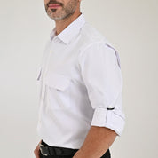 Camisa Pesquera Para Caballero Manga Larga Regular Fit 5536 Blanco