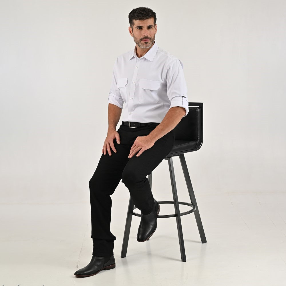 Camisa Pesquera Para Caballero Manga Larga Regular Fit 5536 Blanco