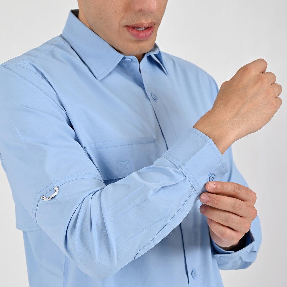 Camisa Pesquera Para Caballero Manga Larga Regular Fit 5536 Azul