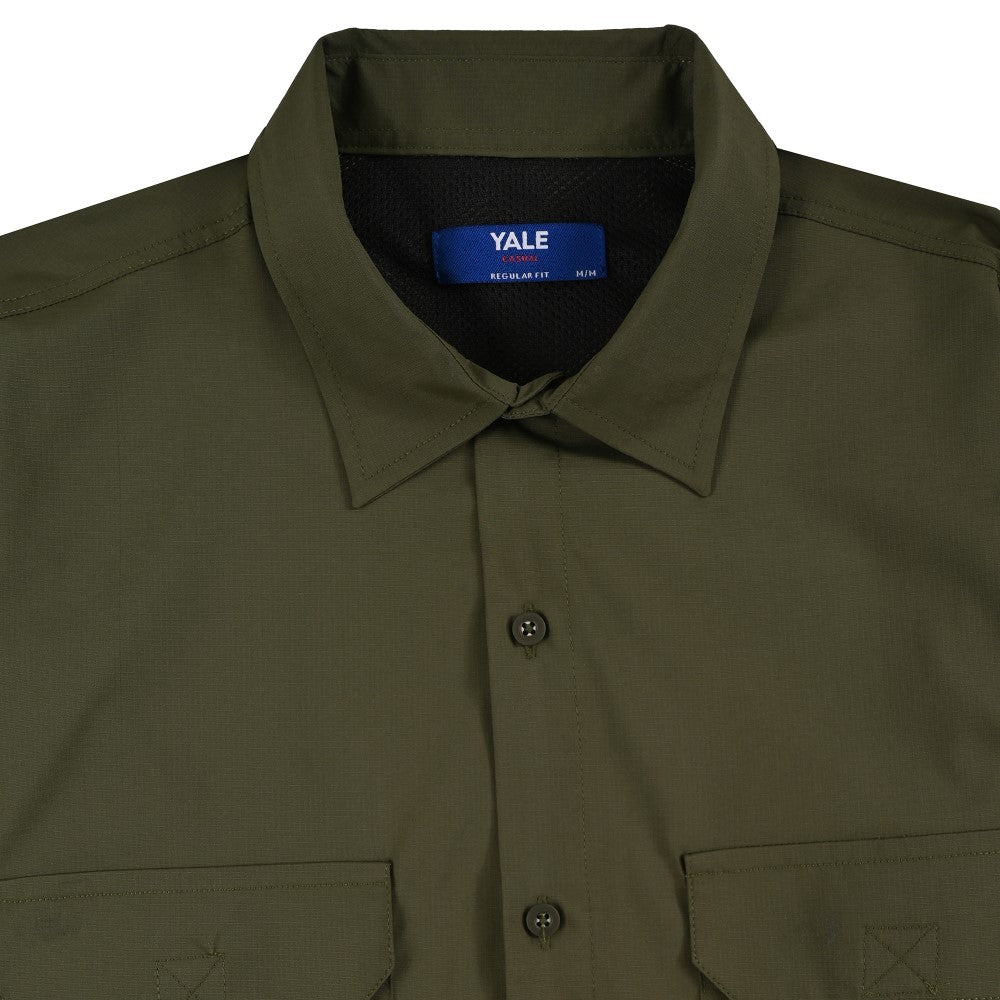 Camisa Pesquera Para Caballero Manga Larga Regular Fit 5536 Verde Militar