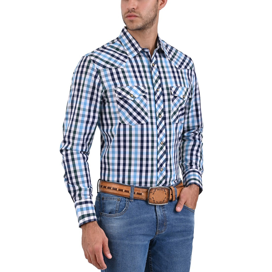 Camisa Vaquera Yale Manga Larga Marino Regular Fit 5257